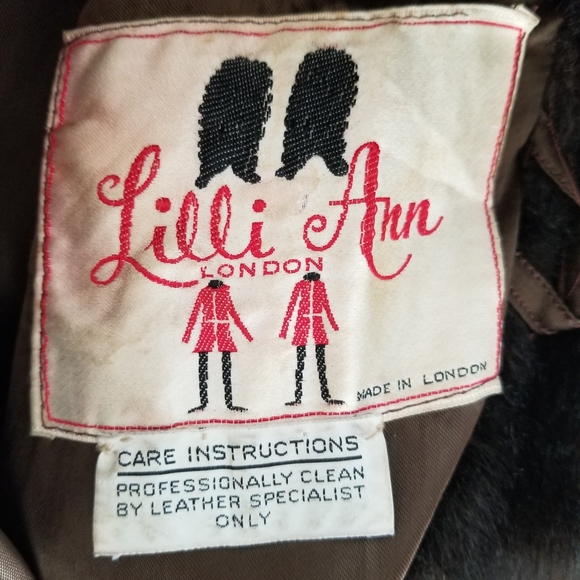 1960s Lilli Ann London Leather and Faux Fur Coat - Picture 7 of 8